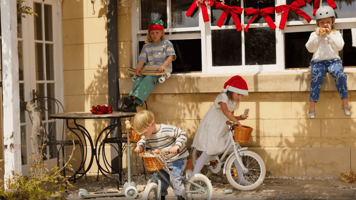 Christmas season with outdoor ride-on toys
