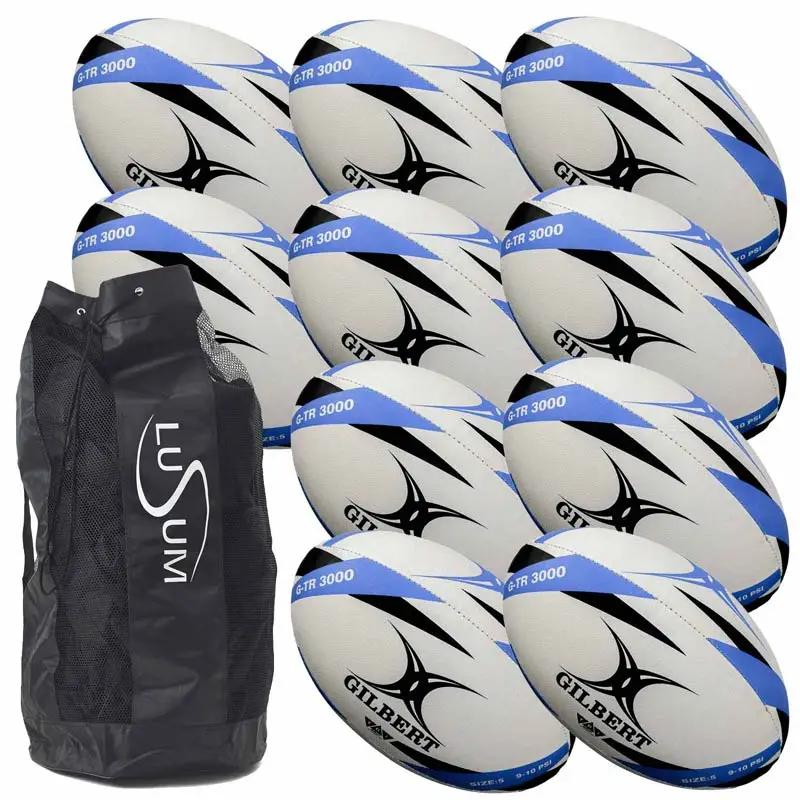 10 x Gilbert GTR3000 Trainer Rugby Blue Balls Inc Bag