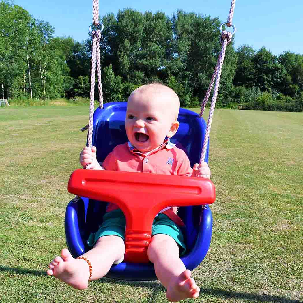 Deluxe Blue Baby Swing Seat Safe Comfy Outdoor Fun – Big Game