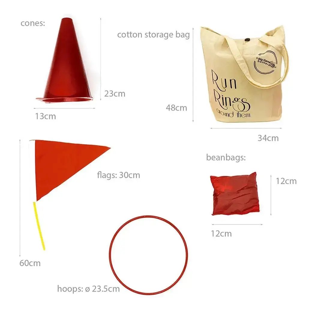 Big Game Hunters Relay Race Kits 4 in 1 Wide Games Kit with Flags