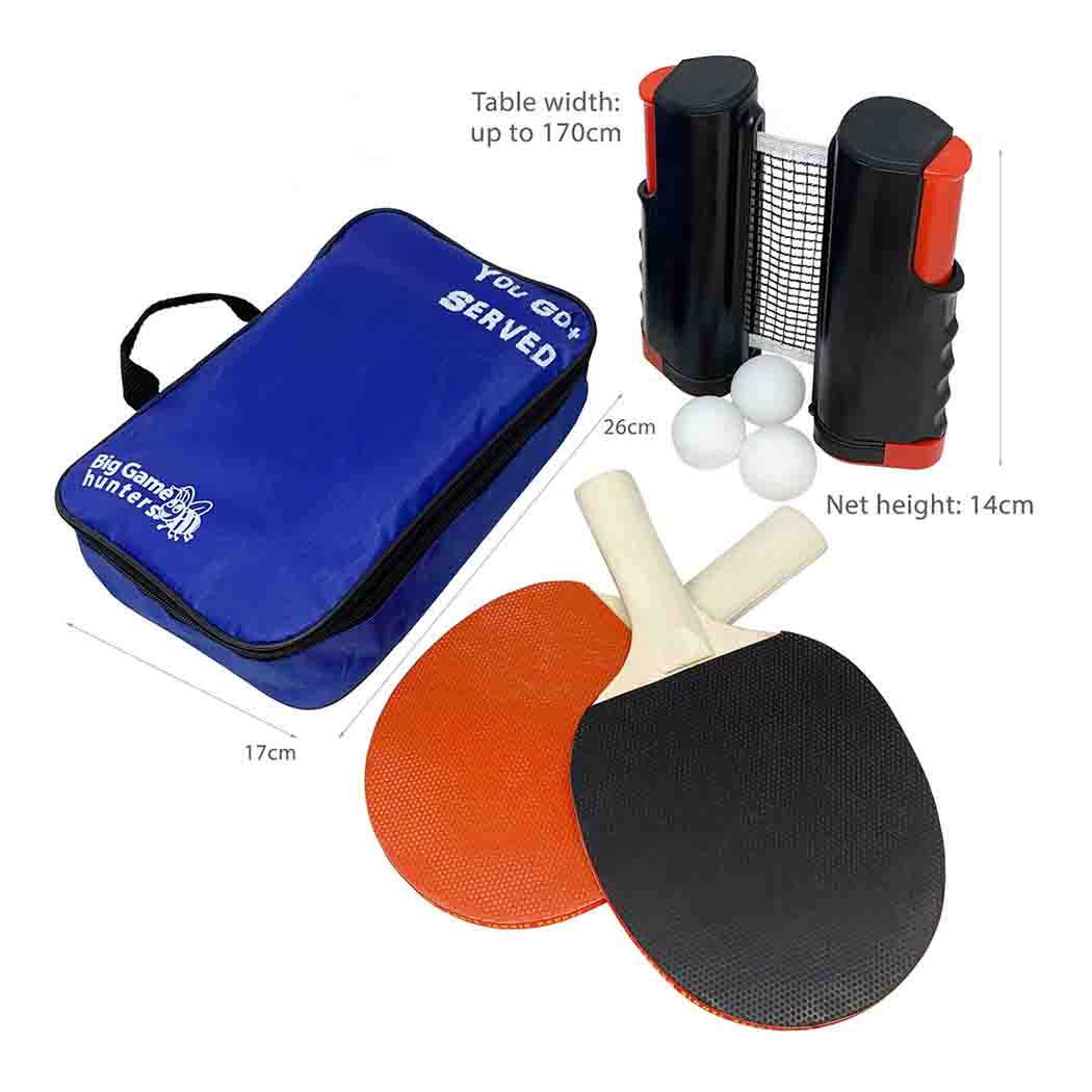 Big Game Hunters Table Tennis Set Table Tennis Set with Adjustable Net
