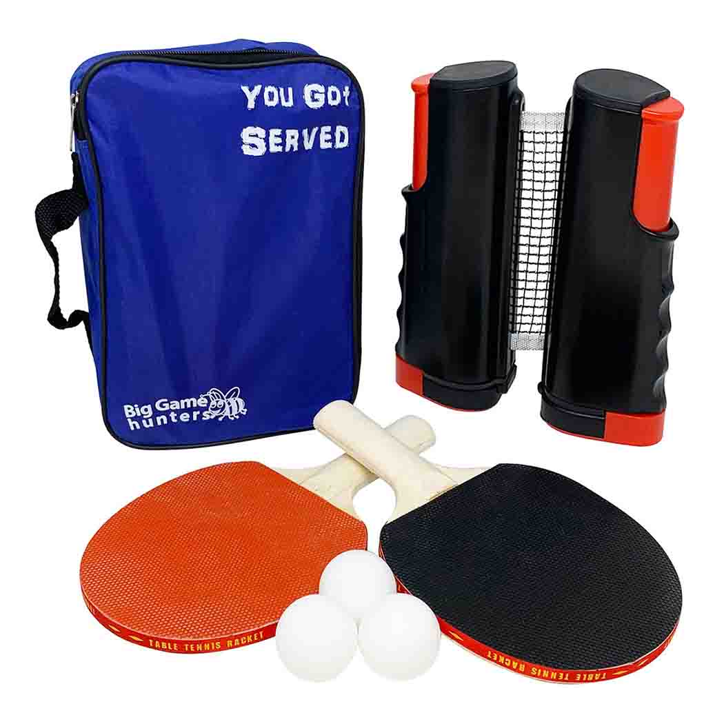 Big Game Hunters Table Tennis Set Table Tennis Set with Adjustable Net