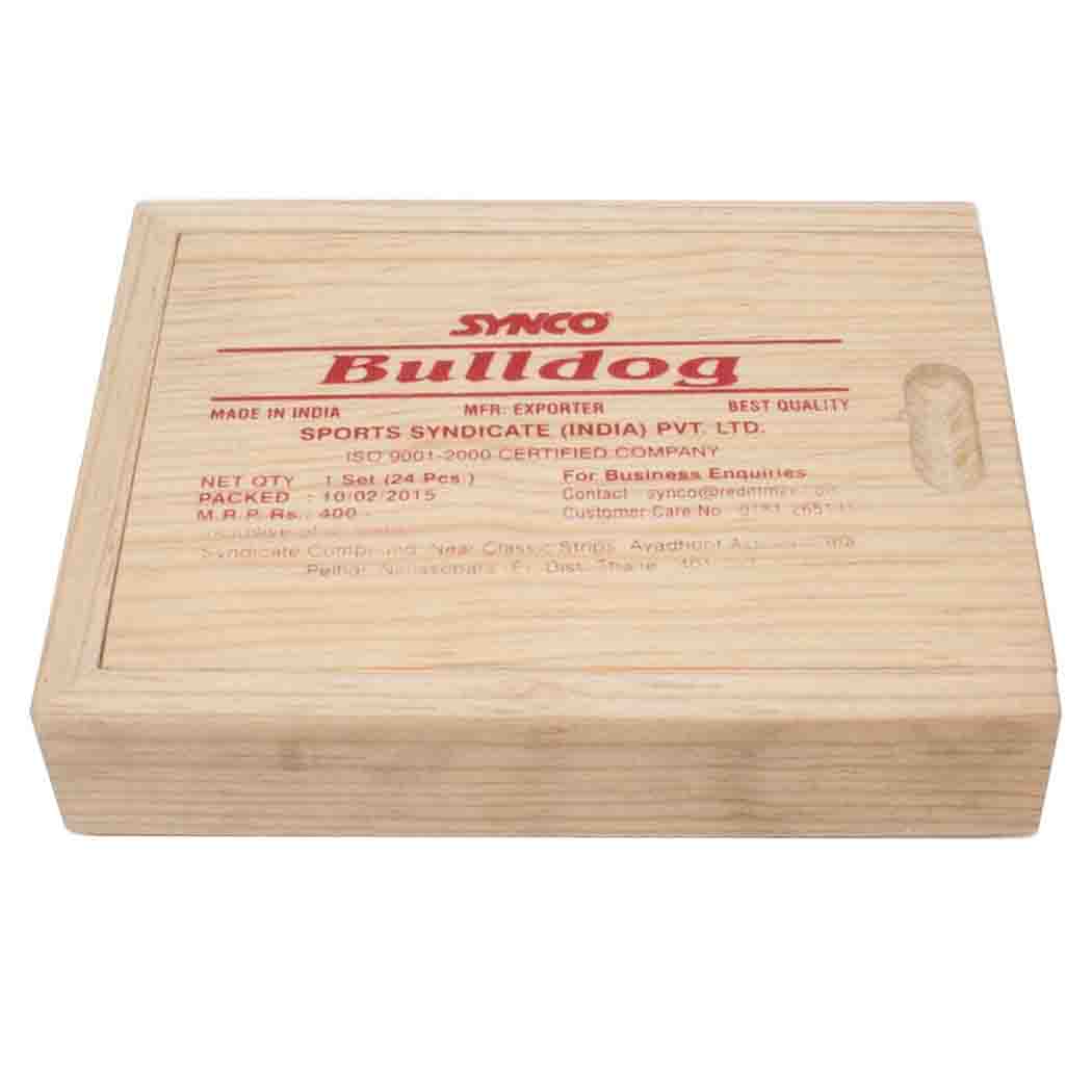 Synco Carrom Coins SYNCO Bulldog Carrom Coin Set in Wooden Box