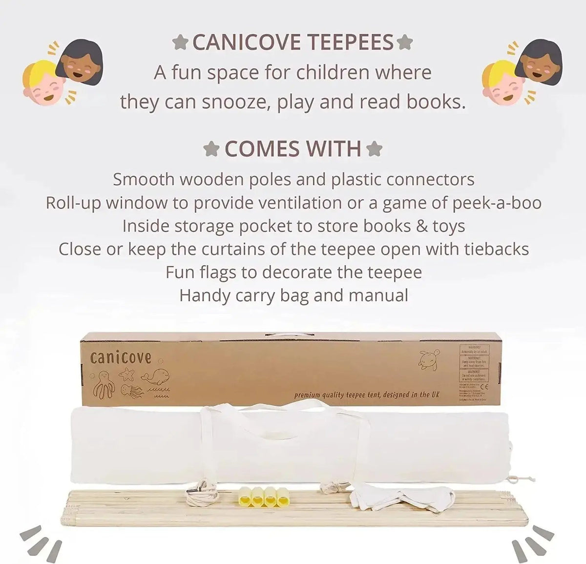 TotsAhoy Children Teepees Canicove Teepee Tent for Kids