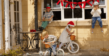 Christmas season with outdoor ride-on toys