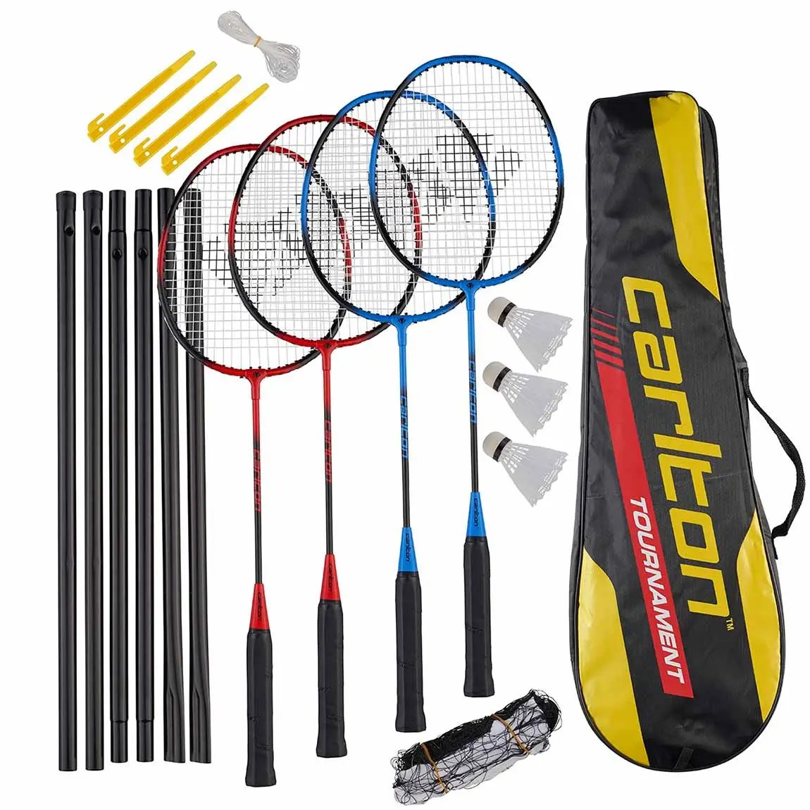 Carlton Tournament 4 Player Badminton Set With Net & Shuttles