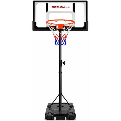 Bee-Ball Adjustable Basketball Hoop & Stand (3.3–10ft) – Full NBA Height Outdoor System