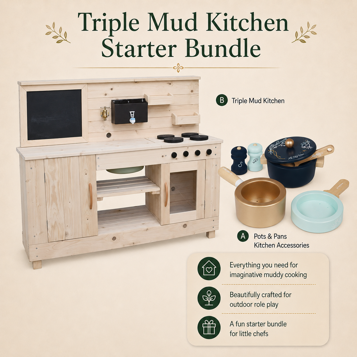 Triple Mud Kitchen Starter Bundle – Big Game Hunters