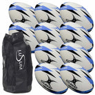 10 x Gilbert GTR3000 Trainer Rugby Blue Balls Inc Bag