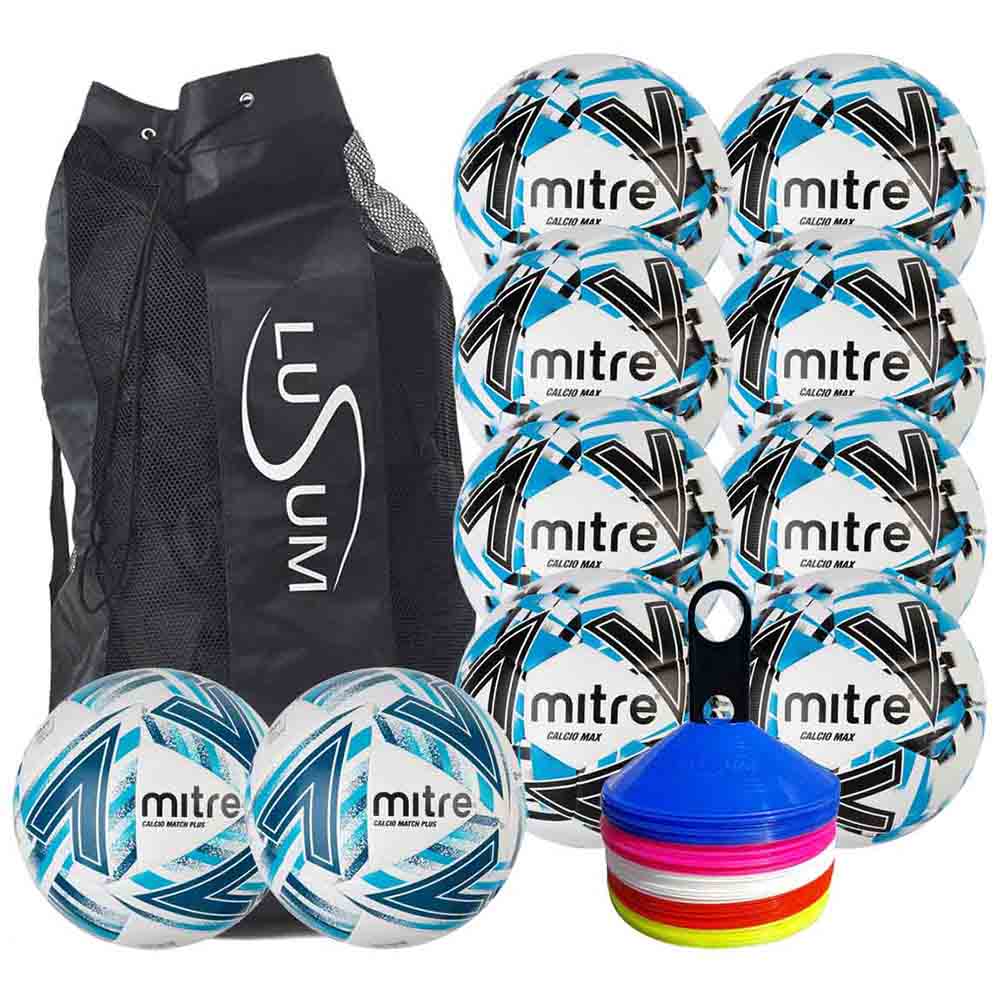 Premier Mitre Football Pack Training Footballs & Cones Big Game Hunters