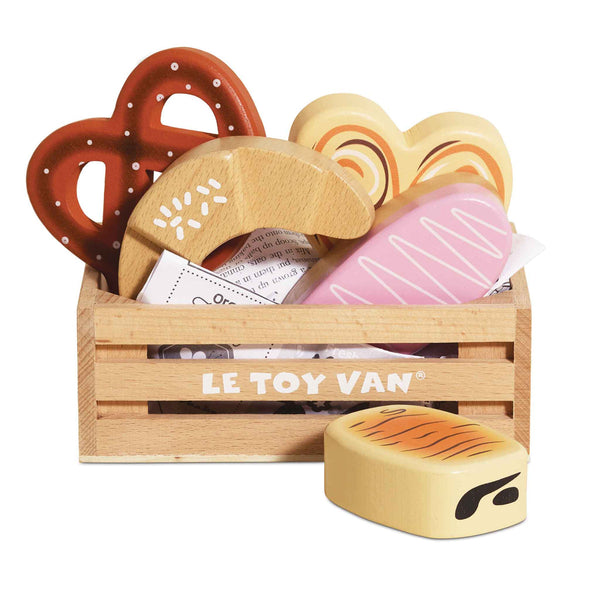 thumbnail image 2 of 7-Piece Plush Bakery Play Set - Felt Bread Collection With Storage Box For Kids Food Pretend Games 2 of 12