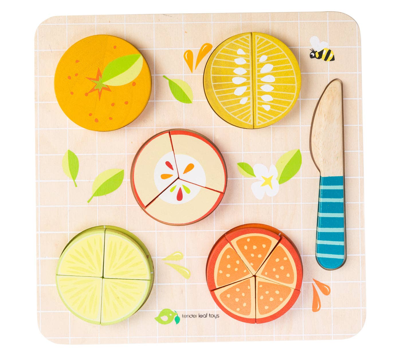 Wooden Citrus Fractions Brain Game for Kids
