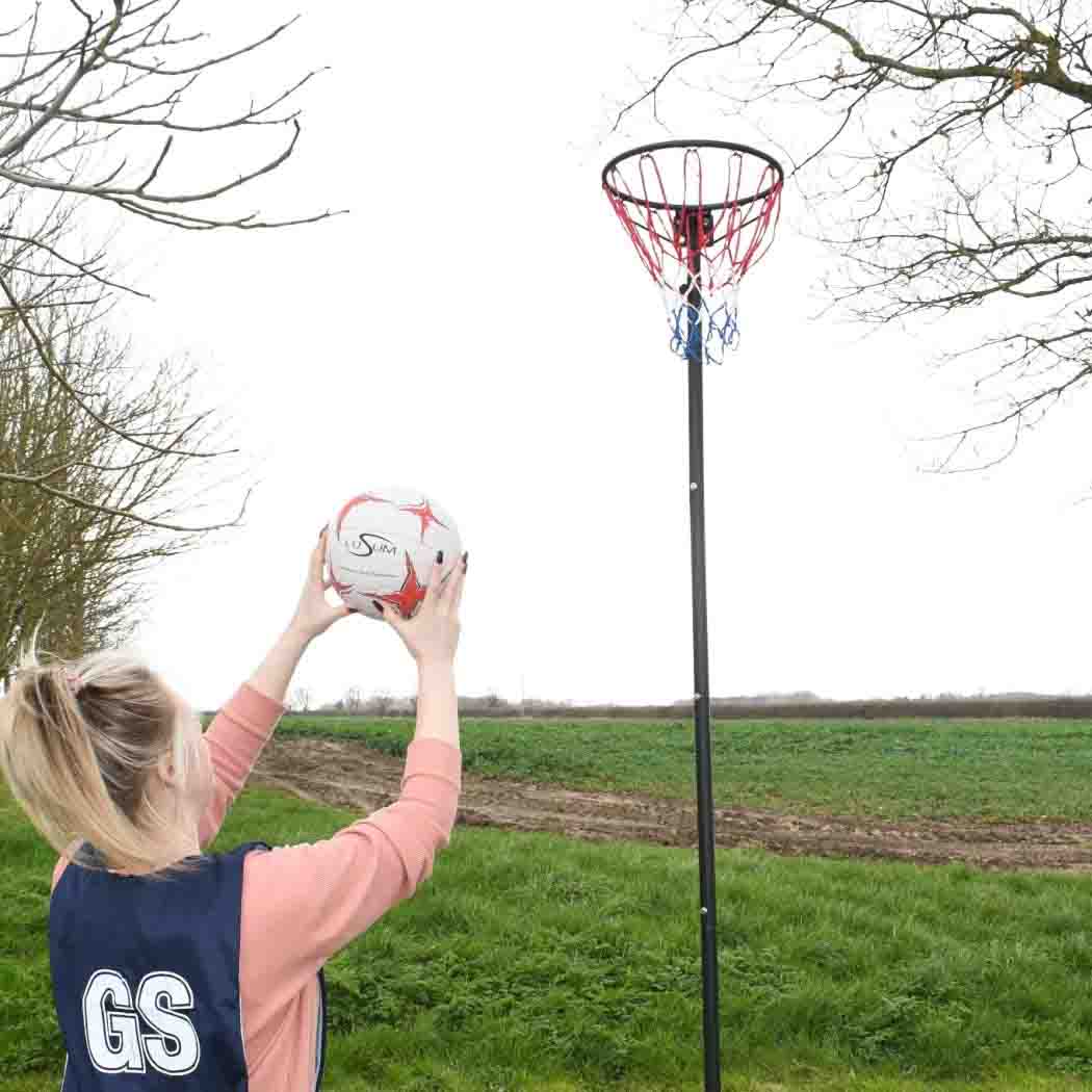 Load image into Gallery viewer, Bee Ball Netball Posts Bee Ball Freestanding Round Base Netball Post
