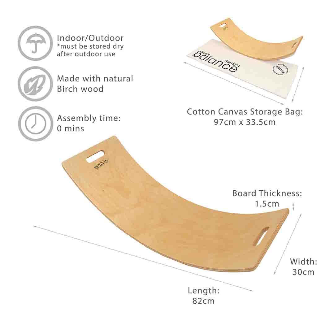 Wooden Balance Board for Kids made from Birch Wood Big Game Hunters