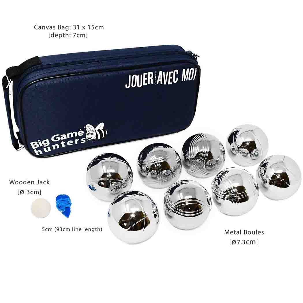 Big Game Hunters Boules & Pétanque Boules Set of 8 in Luxury Canvas Bag