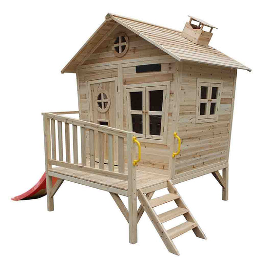 Tall Luxury Wooden Playhouse With Slide