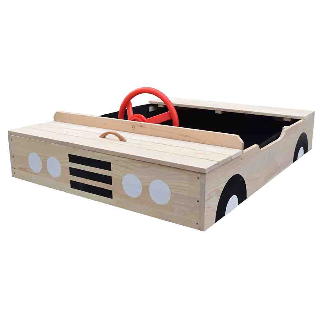 Big Game Hunters Sandpits Wooden Car Sandpit with Weatherproof Cover