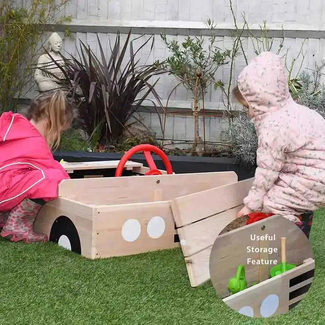 Big Game Hunters Sandpits Wooden Car Sandpit with Weatherproof Cover