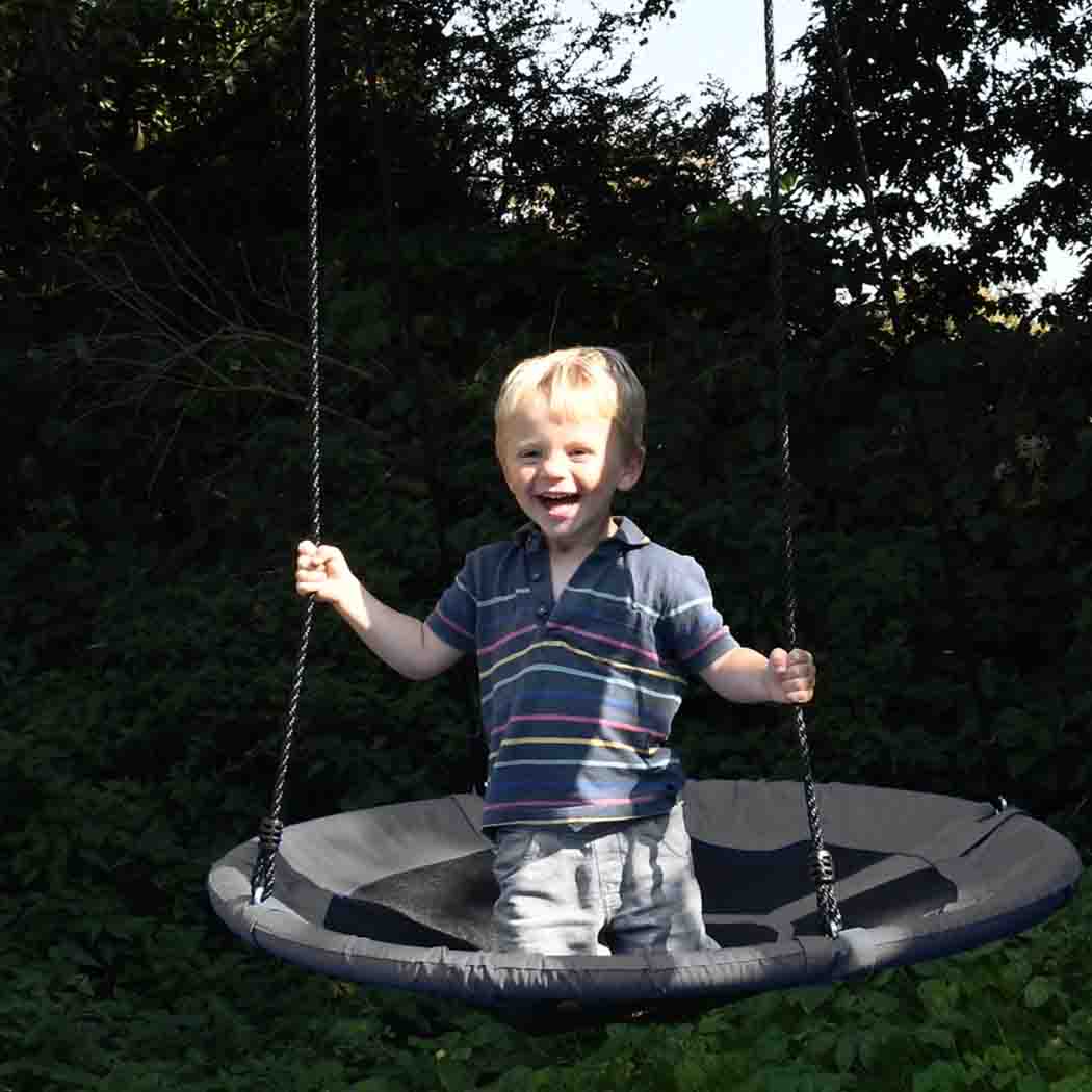 Load image into Gallery viewer, Big Game Hunters Spider Web Swing Seat 100cm Black and Grey Nest Swing
