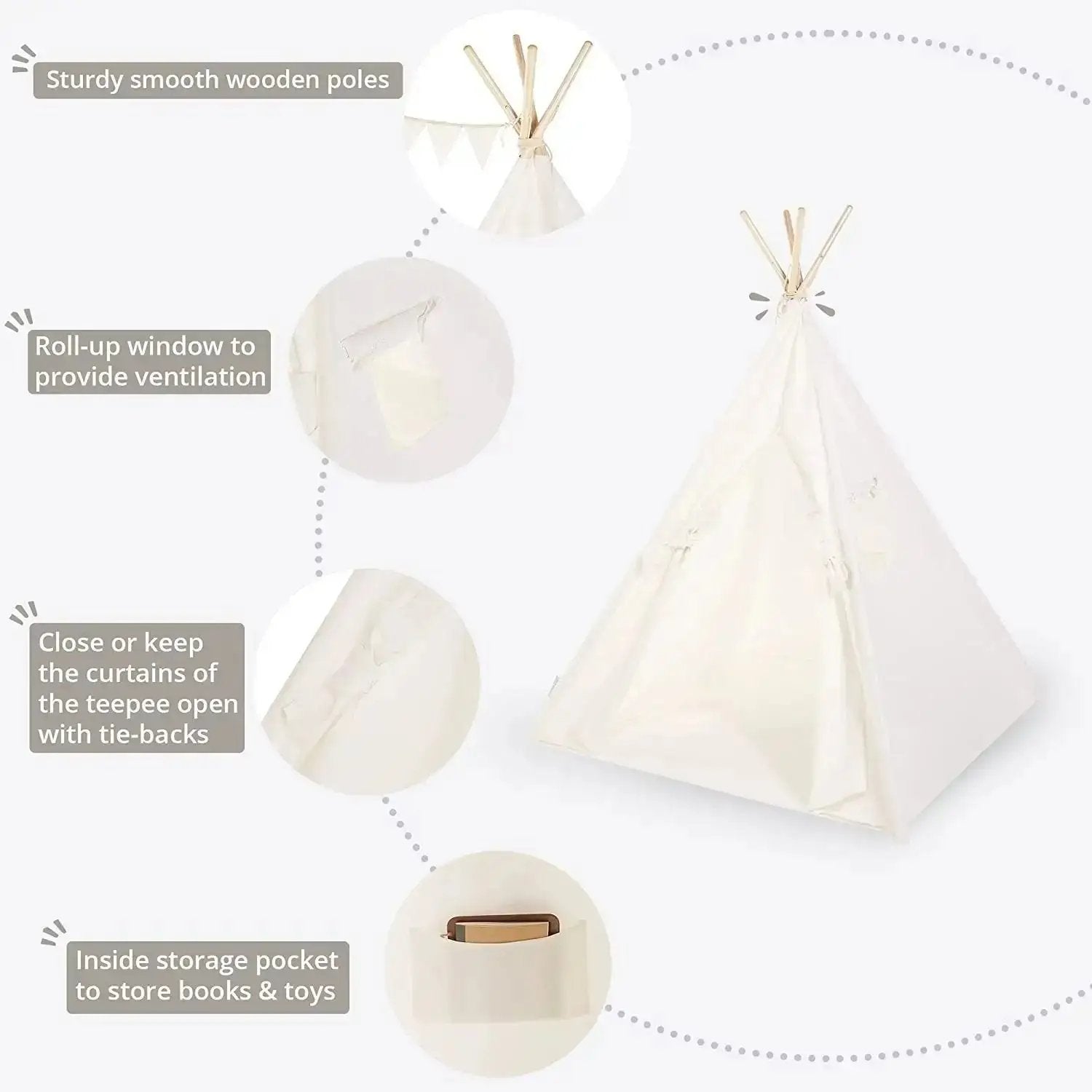 TotsAhoy Children Teepees Canicove Teepee Tent for Kids