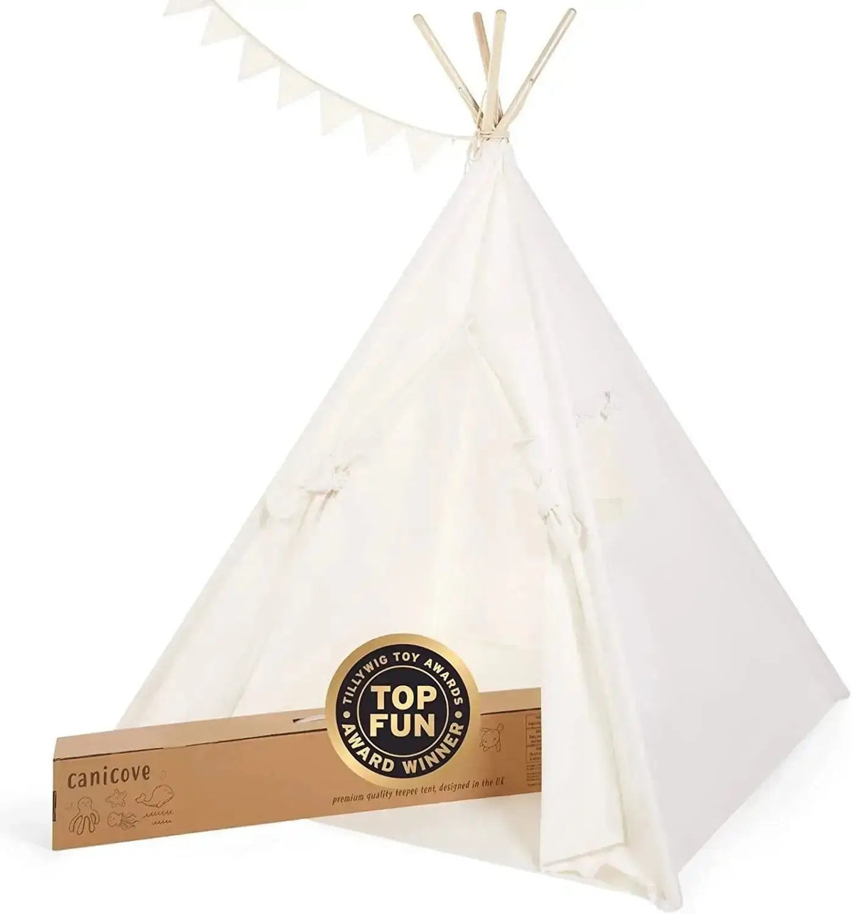 TotsAhoy Children Teepees White Canicove Teepee Tent for Kids